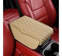 GTALIJHN Cuscino Bracciolo Auto per VW Golf GTI 2016-2020, Tappetino Copertura del Console Centrale Dell'Auto Comodo E Antiscivolo con Borsa Portaoggetti,E/Beige- 32 * 21cm