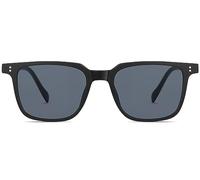 Gtand Occhiali da sole unisex vintage retrò quadrati stile colorato per uomo donna moda rettangolo occhiali da sole 52 mm, Montatura C02 Nero Opaco/Lenti Grigie, 52mm