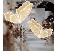 GTANND 2 Pezzi di Lampada da Terra con Decorazioni a Farfalla per Matrimonio, Lampada da Terra a Sospensione a Farfalla Luminosa a LED, per Ornamenti da Matrimonio/Festa,80cm-silveryarnwarmlight