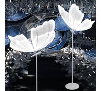 GTANND 2 Pezzi di Lampada da Terra con Decorazioni a Farfalla per Matrimonio, Lampada da Terra a Sospensione a Farfalla Luminosa a LED, per Ornamenti da Matrimonio/Festa,60cm-goldyarnwhitelight