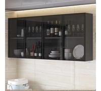 GTATBTG Armadietto da bagno in vetro a parete con maniglia nascosta marrone/grigio stretto armadio da parete da cucina sopra il gabinetto di stoccaggio per bagno soggiorno armadio di stoccaggio