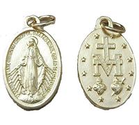 GTBITALY 60.973.20 Medaglia Madre Maria Miracolosa Logo Originale Preghiera in Latino con Anello Oro Dorata Misura da 2,5 cm 25 mm