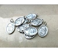 GTBITALY Padre pio + Scritta Pray for US con Anello Argento 10 MEDAGLIE