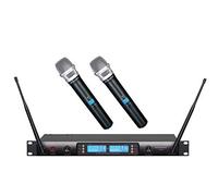 GTD Audio 2x100 Adjustable Channels UHF Wireless Cordless Handheld Microphone Mic System Ideal for Church, Karaoke, Dj Par.