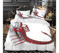 GTDKSUEVG Robotic Scorpion Copripiumino 3 Pezzi motivo 3D microfibra ultra morbida con cerniera mechanical Fantasia Set Di Copripiumino con federa per cuscini ariosa for coppie King（220x240cm）