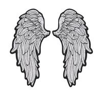 GTDoitt Grandi toppe ricamate con ali d'angelo, da cucire, da applicare con ferro da stiro sul retro della giacca, per abbigliamento, tessuto twill (n. 2)