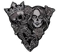 GTDoitt Rosa fiore donna Patch Adesivi Punk Rock Iron On Patch Ricamato Corona Skull Patch Accessori Abbigliamento Stripe cucito
