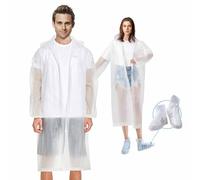 GTDOOCE 2 Pezzi Poncho Antipioggia e Copriscarpe Impermeabili,Universale per Uomo e Impermeabile Donna Antipioggia,Mantella Pioggia con Cappuccio e Maniche,Riutilizzabili Poncho Portatile