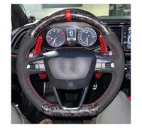 Gtdtixc Faro Moto Anteriore per Seat per Leon R per Leon ST per Cupra per Leon ST per Cupra per Ateca per Ateca FR Coprivolante Auto in Pelle forgiata Avvolgimenti in Pelle Scamosciata