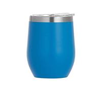 Gteller 12 oz in acciaio inossidabile Bicchieri senza stelo con coperchio, doppia parete isolato tazza da viaggio Perfetto per vino, caffè, bevande, champagne, cocktail (Azzurro)