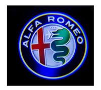 GTFRFD 2Pezzi Personalizzare Proiettore Luce Portiera Auto per Alfa Romeo Giulia 155 156 159 147 166 Mito GT Giulietta Stelvio Tonale Decorazione Auto LED Porte per Auto Luci di Ingresso,A