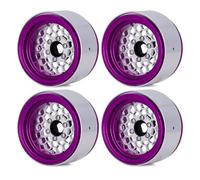 GTFRUQAS per Redcat Gen8 per Axial per SCX10 per TRX4 per TRX6 D90 VS4-10 1/10 RC Crawler Car 4 Pezzi Cerchione in Lega di Alluminio da 1,9 Pollici Beadlock Parti Aggiornamento RC(Silver)