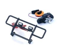 GTFRUQAS Rc Auto Luci Fanalino per Traxxas per TRX4-M K10 1/18 Paraurti Anteriore con Verricello Luminoso RC Crawler Car Accessori di Aggiornamento Parti di Ricambio(with Winch)