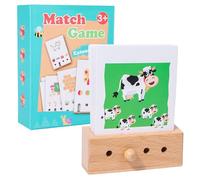 GTFYUDGH Gioco Di Carte Da Associare Animali | Educativo Fantasiale,Gioco Di Legno Di Carte Animali Di Assortimento,Destinato a Età Prescolare Ragazze per la Casa L'Aula