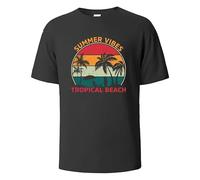 GTHBr889h SummerVibes Tropical Beach T-Shirt Black XL