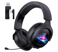 Gtheos Cuffie da gioco wireless da 2,4 GHz per PS5, PS4, PC, Switch, giocatori Fortnite/Minecraft/FPS, cuffie da gioco Bluetooth 5.3 con microfono a cancellazione del rumore, batteria 45H+, suono