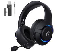 Gtheos Cuffie da gioco wireless per ps5, ps4, Elden Ring, PC, Mac, Switch, cuffie da gioco Bluetooth 5.3 con microfono con cancellazione del rumore, batteria 45H, luce RGB, nero