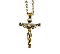 GTHIC Uomo in Acciaio Inossidabile Gesù Cristo Crocifisso Collane con Ciondolo Religione Regalo Gioielli