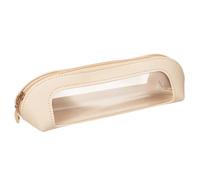 Gthiely Piccola borsa per il trucco trasparente su entrambi i lati, impermeabile, portatile, in pelle PU, custodia da viaggio per pennelli da trucco con cerniera, per donne, casa, viaggi, ufficio