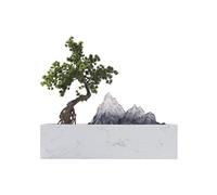 GTHTUHFD Albero artificiale Bonsai artificiale Benvenuto Pino Simulazione Fiore in vaso Base in marmo Montagna Paesaggio Ufficio Albero artificiale per la decorazione domestica Albero artificiale per