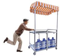 GTHTUHFD Carrello Pieghevole per Mercati con Ruote, Carrello Espositivo Portatile per Venditori di Artigianato E Cibo da Strada, Leggero, Facile da Manovrare, Ideale PE,Giallo-50cmx100cm