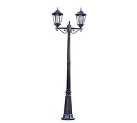 GTHTUHFD Lampioni da Esterno, Lampione Stradale A Doppia Testa da Esterno da 273 Cm, Luci da Patio, Paralume in Vetro Trasparente, Alluminio, Attacco per Lampada E27, per Cortile, Giar,273cm