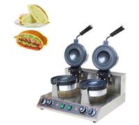 GTHTUHFD Macchina per Hamburger Commerciale Elettrica A Doppia Testa con Riscaldamento, Macchina per Hamburger E Gelato, Macchina per Pane Tostato in Acciaio Inox, Macchina per WA