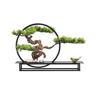 GTHTUHFD Piante Artificiali in Vaso, Albero Bonsai, Albero Artificiale, Alberi Artificiali da Interno, Bonsai, Benvenuto, Pino, Pianta in Vaso, Struttura in Metallo