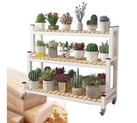 GTHTUHFD Supporto per Piante in Metallo A 2/3 Livelli con Ruote, per Interni/Esterni, Scaffale per Fiori Salvaspazio, Versatile, Elegante Complemento D'Arredo per La CAS,White-b-3 Tier 120cm