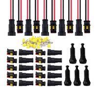 GTIWUNG 10 Kit 2 Pin Auto Impermeabile Connettore, Connettore Elettrico Spina Impermeabile 1.5mm terminale Impermeabile legare Elettrico Connettore + 5 Kit 2 Pin Electrical Connector Spina con Filo