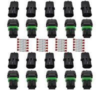 GTIWUNG 10 Kit 2 Pin Auto Impermeabile Connettore, Connettore Elettrico Spina Impermeabile 2.5mm terminale 20-16AWG Impermeabile Legare Elettrico Connettore per Auto Camion Marina Moto