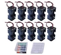 GTIWUNG 10 Pezzi 4 Slot Doppio Strato AA Supporto Batteria Scatola Batterie, 2 Pezzi Custodia per Batterie AA/AAA in Plastica Trasparente