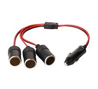 GTIWUNG 12/24V Cavo di Prolunga per Presa Accendisigari, Auto Accendisigari 3-Way Splitter, Presa Accendisigari 1 a 3, da Maschio a Femmina, Adattatore con Indicatore LED, con Fusibile