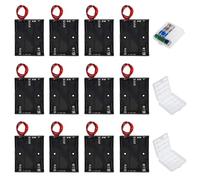 GTIWUNG 12 Pezzi AA Portabatterie 3 Posti 4,5V aa Battery Holder Batteries Case con Cavi, Porta Pile 3aa, Titolare Caso Batteria, 3 Pezzi Custodia Batteria in Plastica Trasparente