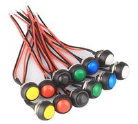 GTIWUNG 12Pcs Interruttore Pulsante Rontondo con Linea, Pulsante Momentaneo Interruttore, 12mm Mini Pulsanti Temporanei Impermeabile, Mini Pulsanti ON-OFF, 3A/125V 1.5A/250V, 6 Colori, 2 Ciascuno