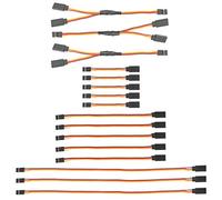 GTIWUNG 16 Pezzi Servo di Estensione per RC, 75/150/300mm Servo Extension Cable JR connettore Spina, 1 to 2 Y Cavo Filo da 150mm 3 Pin JR Maschio e Futaba Femmina per RC Droni Elicotteri Auto