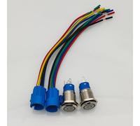 GTIWUNG 2 Pezzi 16mm Interruttore a Pulsante Metallico, Dell'occhio di Angelo Interruttore in Acciaio Inox Impermeabile, 12V LED illuminato Pulsante Interruttore, Rosso