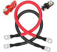 GTIWUNG 2 Pezzi 4AWG Cavo Batteria Kit, 93cm Rosso e Nero Cavi Inverter Batteria Rame con Occhielli + 1 Paio di Connettori di Terminali
