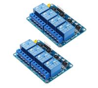 GTIWUNG 2 Pezzi Modulo Relè a 4 Canale 12V Scheda Relè con Optoisolatore Accoppiatore, Modulo Relè a 4 Canali, Four Channel Relay Module Shield, per Relè Arduino, Blu