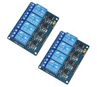 GTIWUNG 2 Pezzi Modulo Relè a 4 Canale 24V Scheda Relè con Optoisolatore Accoppiatore, Modulo Relè a 4 Canali, Four Channel Relay Module Shield, per Relè Arduino, Blu