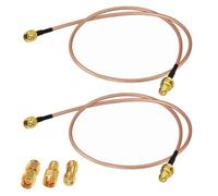 GTIWUNG 2 Pezzi RP-SMA Cable Prolunga Antenna Maschio a Femmina Pigtail Cavo Coassiale RG316 30cm 50Ω per Router WiFi Telecamera IP Scheda di Rete Wireless + 3 Pezzi RPSMA Adattatore
