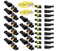 GTIWUNG 20 Kit 1Pin & 2 Pin Auto Impermeabile Connettore, Connettore Elettrico Spina Impermeabile 1.5mm terminale 20-16AWG Impermeabile legare Elettrico Connettore per Auto Camion Marina Moto