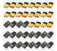 GTIWUNG 20 Pairs Connettore Spina XT60, XT60H Guaina Connettore Spina, XT60 Connettore Maschio Femmina con Connettore di Alloggiamento Guaina per Batteria Lipo FPV Drone Giallo e Nero