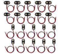 GTIWUNG 20 Pezzi Connettore a Clip per Batteria da 9V, Attacco Pila 9V, Supporto Connettore Clip per Batteria 9V, Connettori Batteria 9V, Tipo T & Tipo I