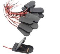 GTIWUNG 20 Pezzi CR2032 Porta Batteria in Plastica, 2 x 3V Portabatterie A Bottone con Interruttore ON-off del Cavo (Nero)