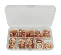 GTIWUNG 200 Pezzi Rondelle Rame 9 Misure, Rondella Guarnizione Assortimento Kit, Piatta Rondelle di Tenuta Set, Metrica Classificazione Kit di Guarnizione Rame(M5 M6 M8 M10 M12 M14)