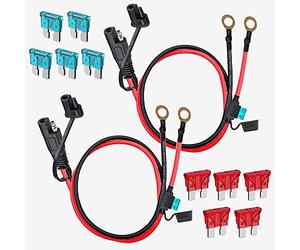 GTIWUNG 2Pcs Adattatore Rapido SAE 2FT 12V 0,6 m SAE ad Anello Terminale Imbracatura, Cavo di Collegamento Connettore SAE a O-ring, Cavo di Prolunga Scollegamento Rapido a 2 pin, 10AWG