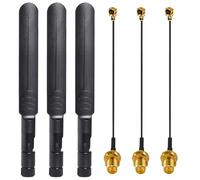 GTIWUNG 3 Pezzi 8dBi RP-SMA Antenna WiFi 16CM Dual Band 2.4/5/5.8GHz Wireless RP SMA WLAN-Antenna + 3 Pezzi 15cm Cavo Pigtail Femmina