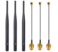 GTIWUNG 3 Pezzi RP-SMA Antenna WiFi 20CM Dual Band 2.4/5.8GHz Wireless WLAN-Antenna + 3 Pezzi 15cm RP SMA Cavo Pigtail Femmina