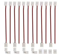 GTIWUNG 3528 2835 2 pin Connettore LED Striscia Flessibile Cavo Adattatore Jumper 8 mm, 12 x 2 pin connettore LED Banda, 4 x Forma di L Raccordo angolare, 4 x Forma di 8mm LED Striscia Connettore